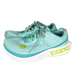 Topo Athletic Specter Shoes Womens Size 8 Aqua & Lime Low Top Running Sneakers